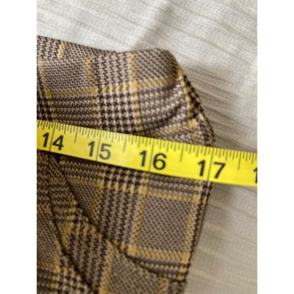 SOHO Apparel Brown Yellow Glen Plaid Pull On Skinny Pants Womens Size Large - Picture 11 of 11